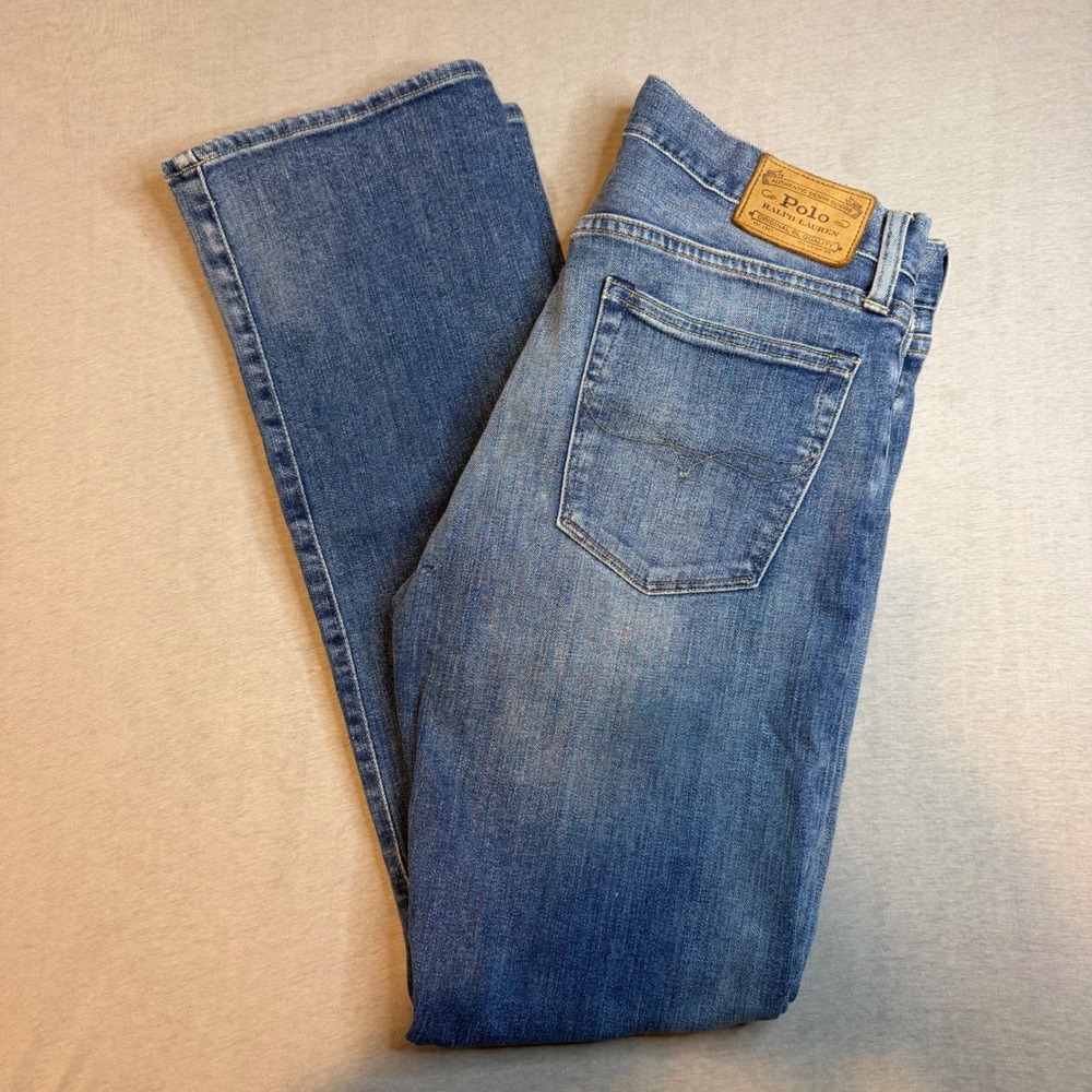 Polo Ralph Lauren Men Blue Slim Fit Jeans Medium Wash Denim 32x32 Stretch